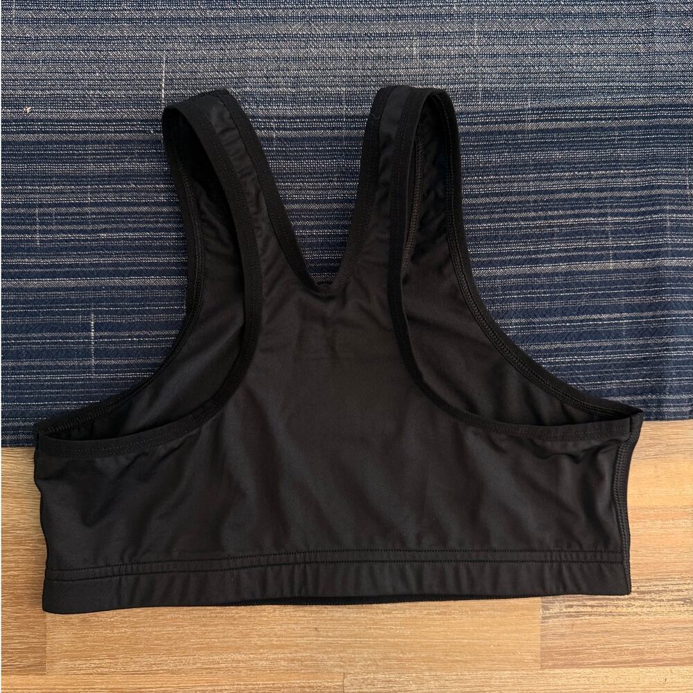EA7 Emporio Armani Small XS Black Sports Bra Racerback Luxury Off-Duty Model NEW - Picture 2 of 6